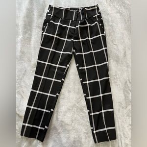 New York & Company Black and White Grid Ankle Cut Pants - Women’s Size 10